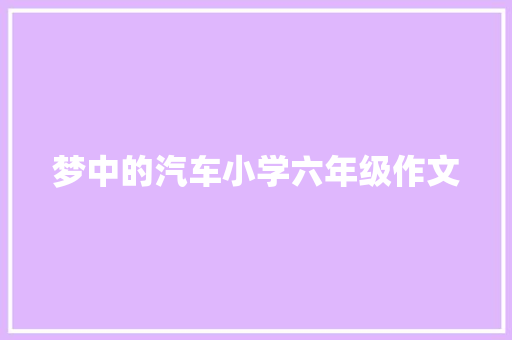 梦中的汽车小学六年级作文 商业文案