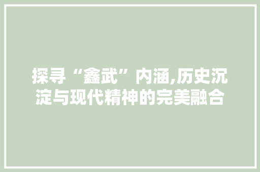 探寻“鑫武”内涵,历史沉淀与现代精神的完美融合