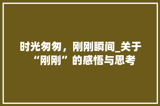 时光匆匆，刚刚瞬间_关于“刚刚”的感悟与思考