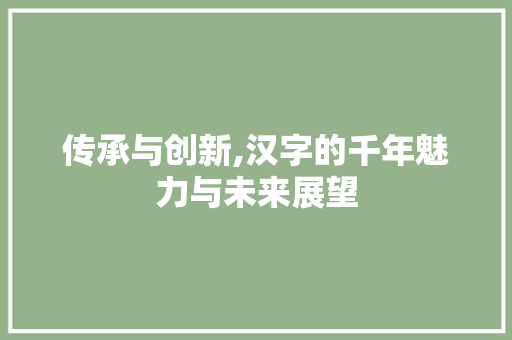 传承与创新,汉字的千年魅力与未来展望 简历模板