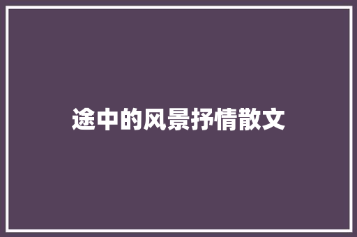途中的风景抒情散文 报告写作