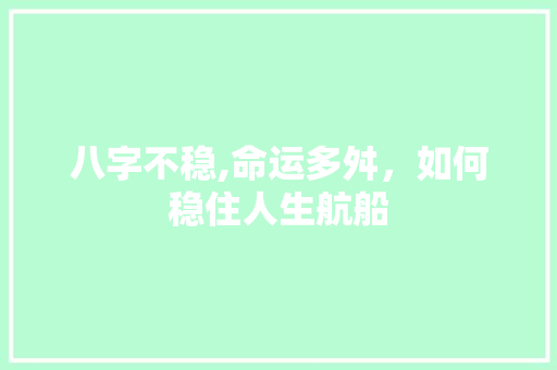 八字不稳,命运多舛，如何稳住人生航船 简历模板