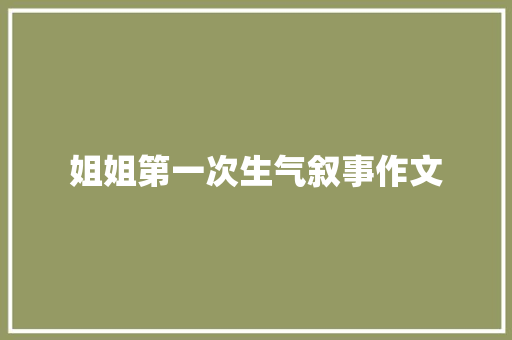 姐姐第一次生气叙事作文