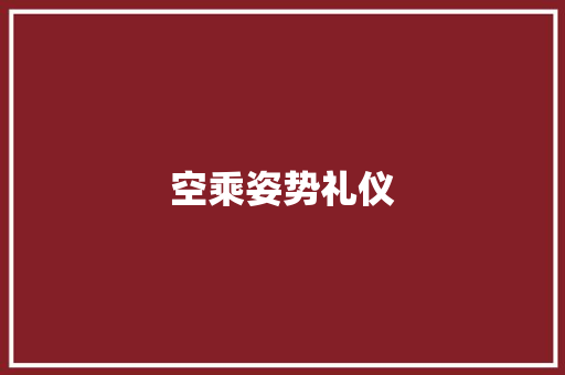 空乘姿势礼仪 词汇积累