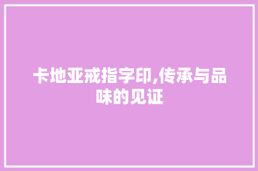 卡地亚戒指字印,传承与品味的见证