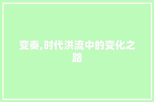 变奏,时代洪流中的变化之路 诗歌创作