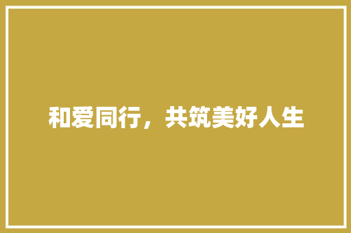 和爱同行，共筑美好人生