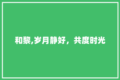 和黎,岁月静好，共度时光