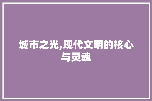 城市之光,现代文明的核心与灵魂 范文赏析