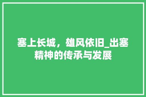 塞上长城，雄风依旧_出塞精神的传承与发展 商业文案