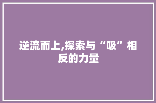 逆流而上,探索与“吸”相反的力量 词汇积累