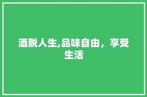 酒脱人生,品味自由，享受生活