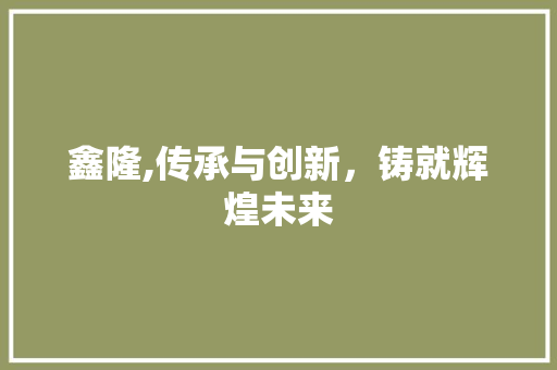 鑫隆,传承与创新，铸就辉煌未来 商业文案
