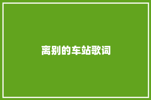 离别的车站歌词
