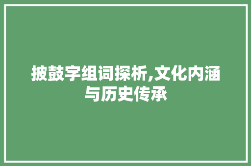 披鼓字组词探析,文化内涵与历史传承