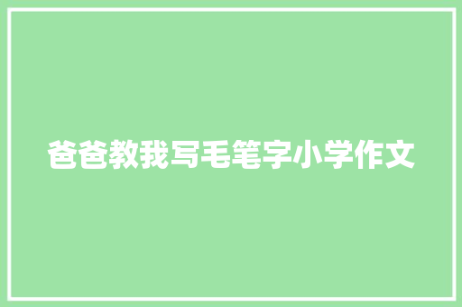 爸爸教我写毛笔字小学作文 词汇积累