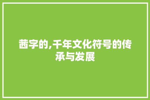 茜字的,千年文化符号的传承与发展 写作素材