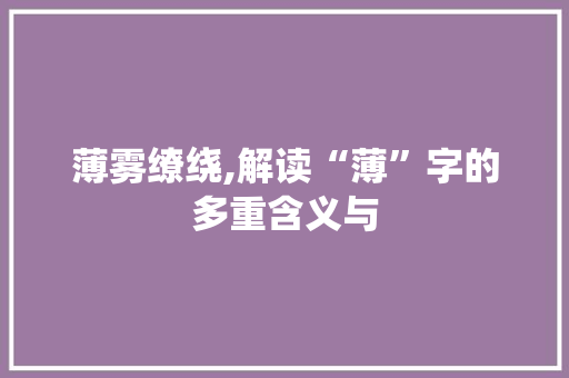 薄雾缭绕,解读“薄”字的多重含义与 诗歌创作