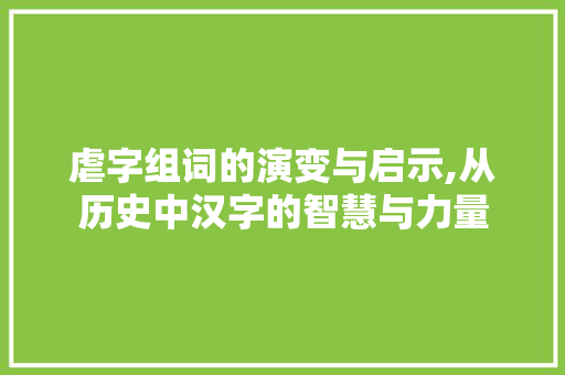 虐字组词的演变与启示,从历史中汉字的智慧与力量