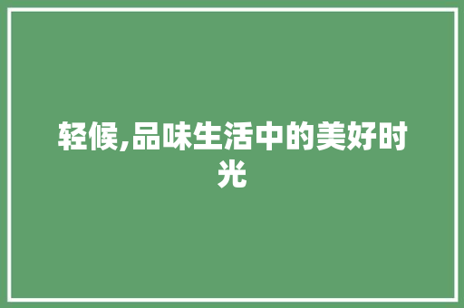 轻候,品味生活中的美好时光