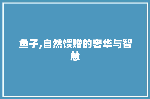 鱼子,自然馈赠的奢华与智慧 报告写作