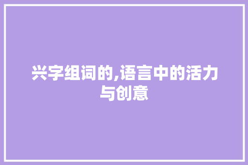 兴字组词的,语言中的活力与创意