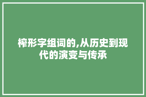 榨形字组词的,从历史到现代的演变与传承 词汇积累