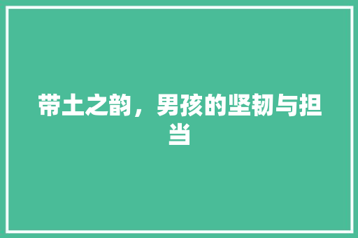 带土之韵，男孩的坚韧与担当