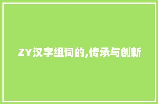 ZY汉字组词的,传承与创新