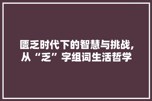 匮乏时代下的智慧与挑战,从“乏”字组词生活哲学
