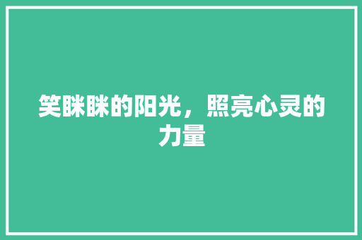笑眯眯的阳光，照亮心灵的力量