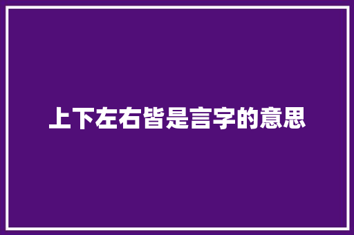 上下左右皆是言字的意思