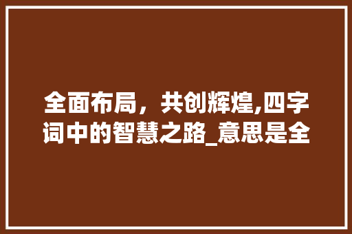 全面布局，共创辉煌,四字词中的智慧之路_意思是全部的四字词
