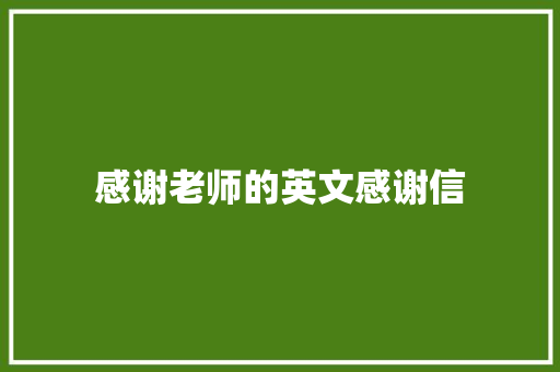 感谢老师的英文感谢信 简历模板