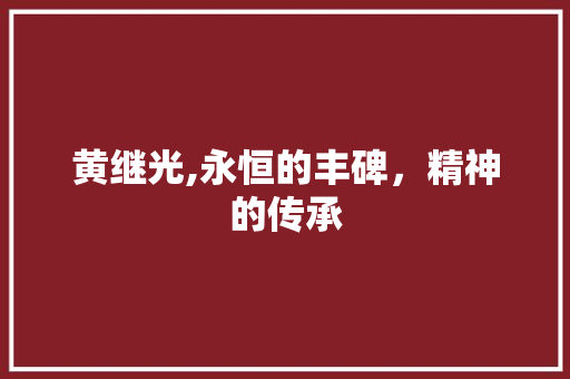 黄继光,永恒的丰碑，精神的传承