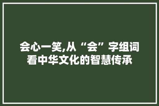 会心一笑,从“会”字组词看中华文化的智慧传承 简历模板