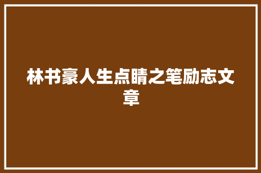 林书豪人生点睛之笔励志文章 简历模板
