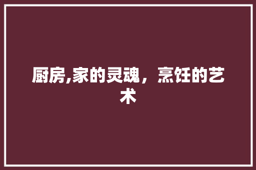 厨房,家的灵魂，烹饪的艺术