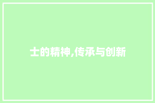 士的精神,传承与创新