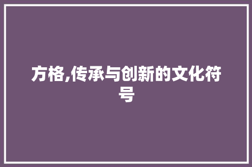 方格,传承与创新的文化符号 词汇积累