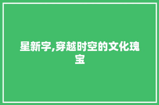 星新字,穿越时空的文化瑰宝 写作素材
