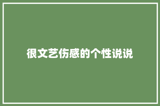 很文艺伤感的个性说说 报告写作