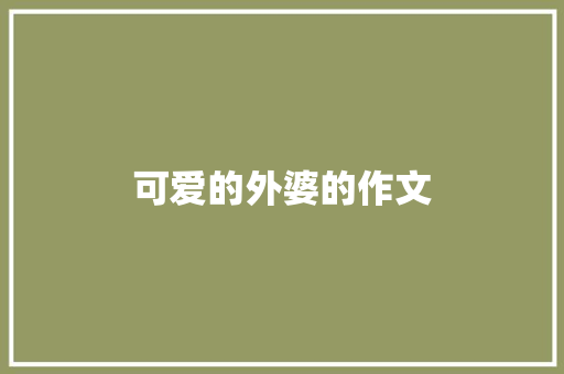 可爱的外婆的作文