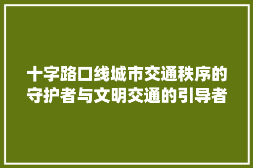 十字路口线城市交通秩序的守护者与文明交通的引导者_十字路口线的意思