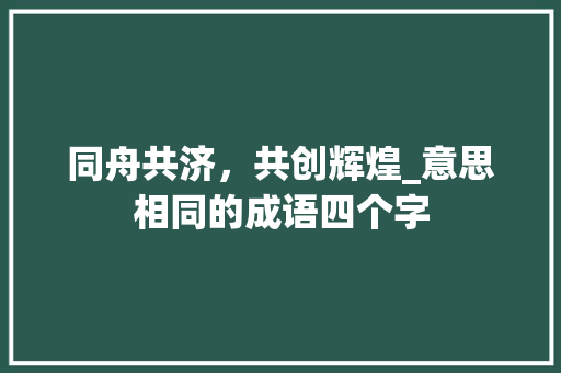同舟共济，共创辉煌_意思相同的成语四个字