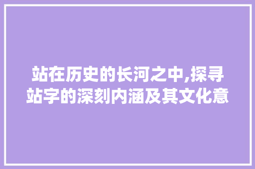 站在历史的长河之中,探寻站字的深刻内涵及其文化意义_站字的意思最可能与什么有关