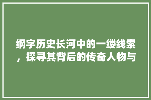 纲字历史长河中的一缕线索，探寻其背后的传奇人物与故事_纲字的意思可能与谁有关