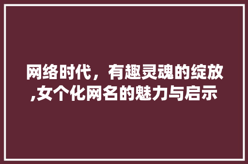 网络时代，有趣灵魂的绽放,女个化网名的魅力与启示_比较有意思的字网名女的