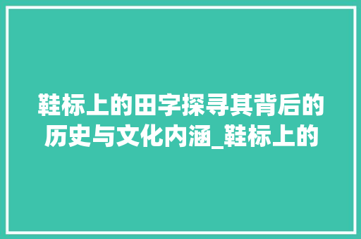 鞋标上的田字探寻其背后的历史与文化内涵_鞋标上的田字什么意思啊