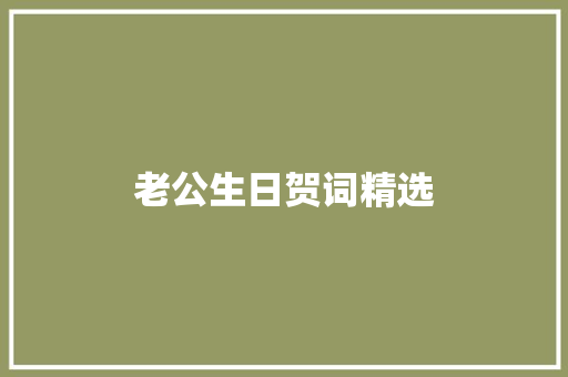 老公生日贺词精选